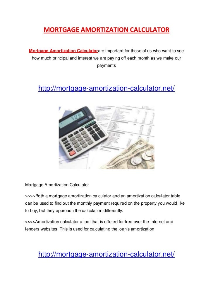 mortgage amortized calculator