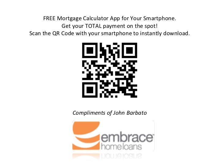 Free Smartphone Mortgage Calculator Qr Code