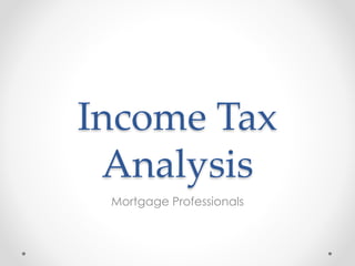 Income Tax 
Analysis 
Mortgage Professionals 
 