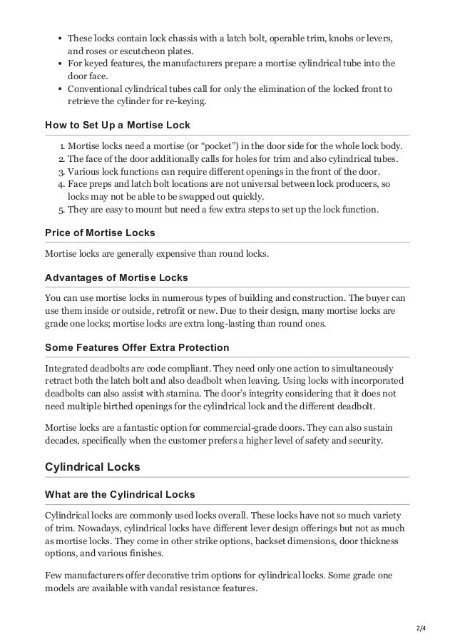 Mortise Lock Vs Cylindrical Lock What Do You Need Mor vrogue.co