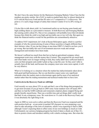 James Morton of Cundill Recovery Fund