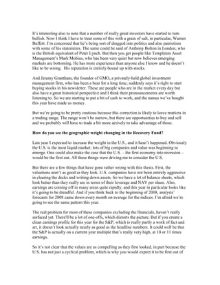 James Morton of Cundill Recovery Fund