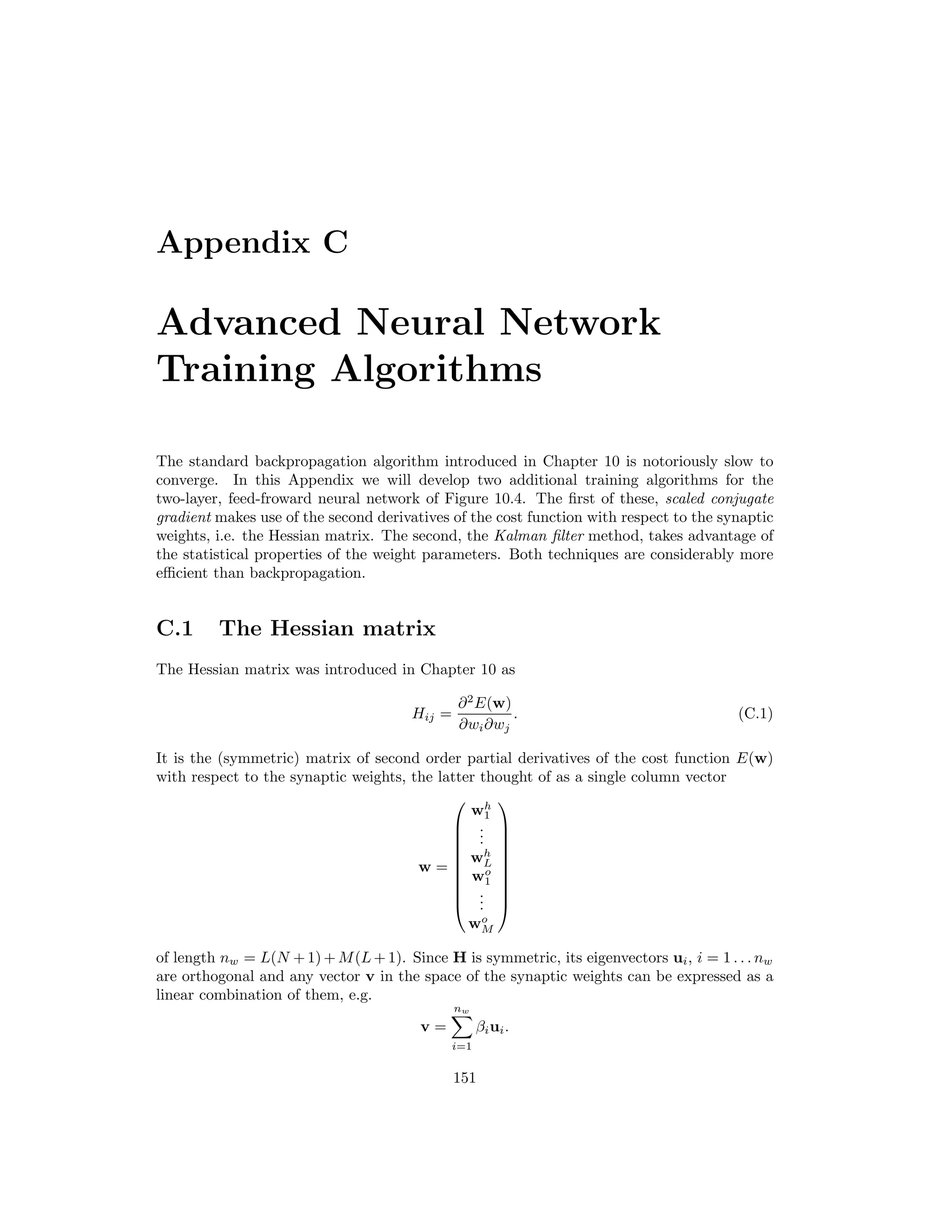 144 APPENDIX B. THE DISCRETE WAVELET TRANSFORMATION is the signal vector in Vn−1. The operator H is interpreted as a low-pass ﬁlter. It averages the original signal s and reduces its length by a factor of two. We have, using (B.21), (Hs)k = m−1 j=0 sj φ(2n t − j), φ(2n−1 t − k) . From the dilation equation with normalized basis functions, φ(2n−1 t − k) = k hk φ(2n t − 2k − k ), so we can write (Hs)k = m−1 j=1 sj k hk φ(2n t − j), φ(2n t − 2k − k ) = m−1 j=1 sj k hk δj,k +2k. Therefore (Hs)k = m−1 j=0 hj−2ksj, k = 0 . . . m 2 − 1 = 2n−1 − 1. (B.22) For the Daubechies scaling function, h0 = 1 + √ 3 4 √ 2 , h1 = 3 + √ 3 4 √ 2 , h2 = 3 − √ 3 4 √ 2 , h3 = 1 − √ 3 4 √ 2 , h4 = 0, . . . . Thus the elements of the ﬁltered signal are (Hs)0 = h0s0 + h1s1 + h2s2 + h3s3 (Hs)1 = h0s2 + h1s3 + h2s4 + h3s5 (Hs)3 = h0s4 + h1s5 + h2s6 + h3s7 ... This is just the convolution of the ﬁlter H = (h3, h2, h1, h0) with the signal s, Hs = H ∗ s, see Eq. (2.12), except that only every second term is retained. This is referred to as downsampling and is illustrated in Figure B.8. In the same way, the high-pass ﬁlter G projects fn(t) onto the orthogonal subspace V ⊥ n−1 according to (Gs)k = m−1 j=0 gj−2ksj, k = 0 . . . m 2 − 1 = 2n−1 − 1. (B.23) Recall that gk = (−1)k h1−k 