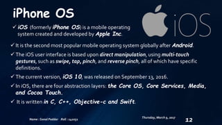 Mobile Operative Systems Ios Mobile Operating System | PPTX