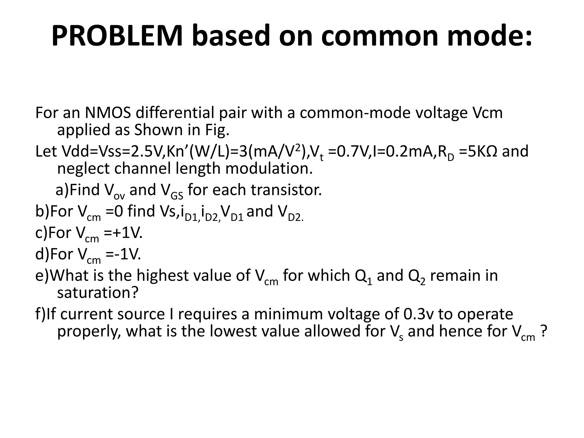 DIFFERENTIAL AMPLIFIER using MOSFET | PPTX