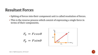 ▪ Spliting of forces into their component unit is called resolution of forces.
▪ This is the reverse process which consist of expressing a single force in
terms of their components.
9$ɧⱤɘλ’ƶ P@TeL @ pshrey_98 #insta#
 