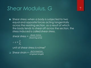 Shear Modulus, G 7
 