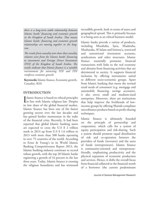 Islamic Finance and Economic Growth in the Kingdom of Saudi Arabia (KSA ...