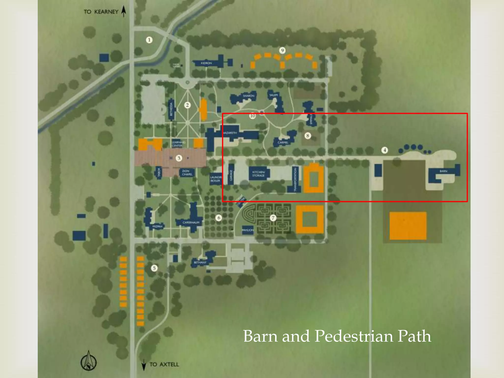 Barn and Pedestrian Path
 