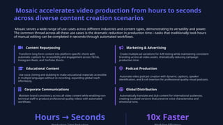 Mosaic: The Agentic AI Video Editing Platform | PPTX
