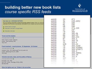 building better new book lists course specific RSS feeds 