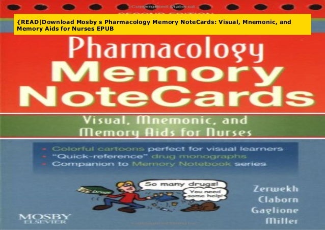 Read Download Mosby S Pharmacology Memory Notecards Visual Mnemoni