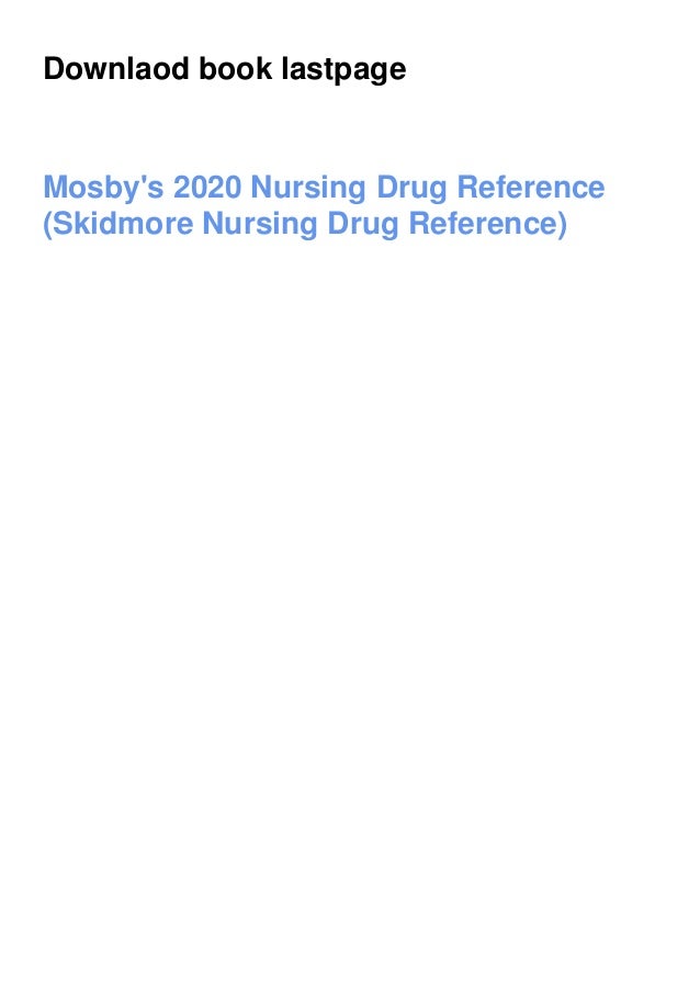 ⚡Download [PDF] Mosby's 2020 Nursing Drug Reference (Skidmore Nursing