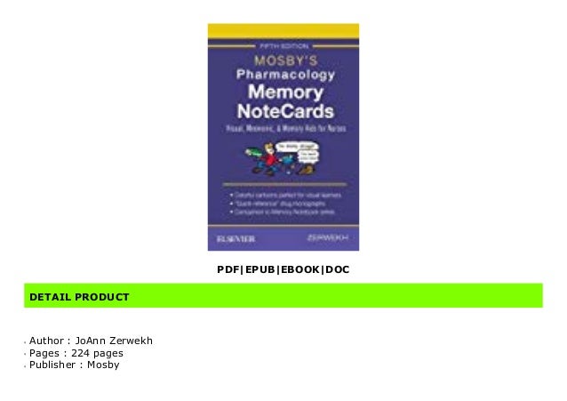 Recommendation Mosby S Pharmacology Memory Notecards Visual Mnemo