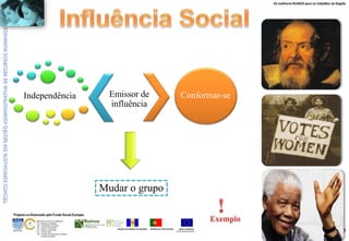 Os melhores RUMOS para os Cidadãos da Região
UNIÃO EUROPEIA
Fundo Social Europeu
REPÚBLICA PORTUGUESAREGIÃO AUTÓNOMA DA MADEIRA
ÁREAS DE EDUCAÇÃO E FORMAÇÃO
- 342 - Marketing e publicidade
- 344 - Contabilidade e fiscalidade
- 345 - Gestão e administração
- 811 - Hotelaria e restauração
- 812 - Turismo e lazer
- 146 - Formação de professores e formadores
de áreas tecnológicas
Projecto co-financiado pelo Fundo Social Europeu
3
Emissor de
influência
Independência Conformar-se
Mudar o grupo
 