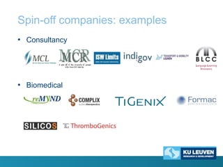 Spin-off companies: examples
• Consultancy

• Biomedical

 