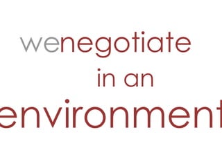negotiate in an we environment 