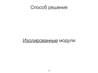 Способ решения
Изолированные модули
14
 