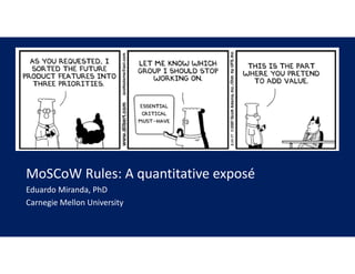 MoSCoW Rules: A quantitative exposé
Eduardo Miranda, PhD
Carnegie Mellon University
 