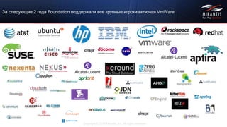 Copyright © 2015 Mirantis, Inc. All rights reserved
За следующие 2 года Foundation поддержали все крупные игроки включая VmWare
 