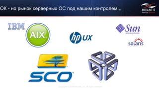 Copyright © 2015 Mirantis, Inc. All rights reserved
ОК - но рынок серверных ОС под нашим контролем...
 
