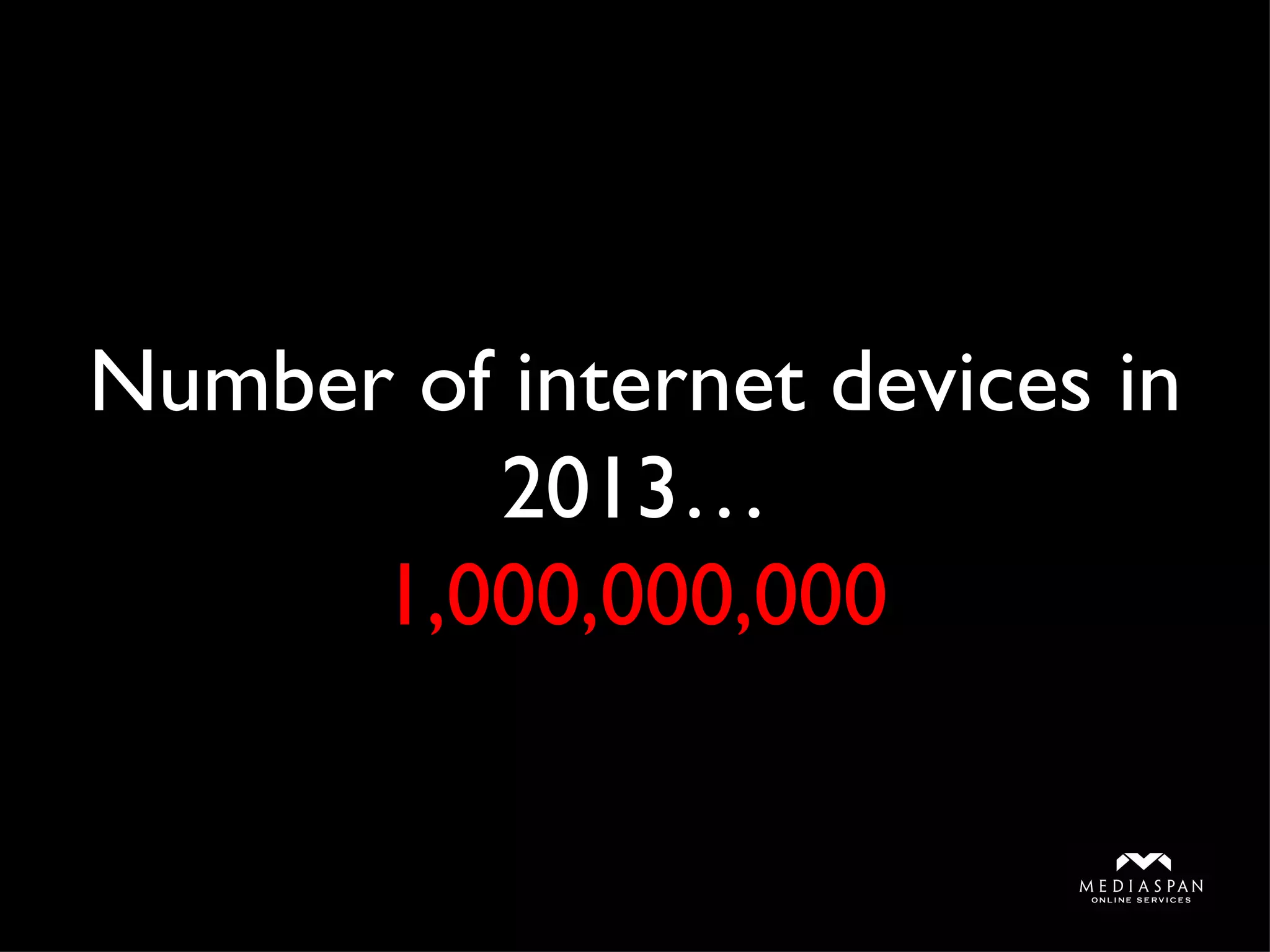 Number of internet devices in 2013… 1,000,000,000 