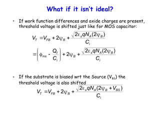 Work Function Difference Calculation Coding Mathematica MOSFET structure charateisics biasing.ppt