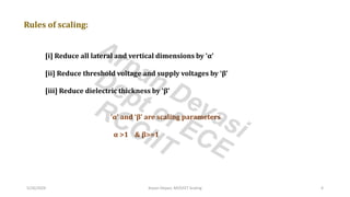Scaling in conventional MOSFET for constant electric field and constant ...
