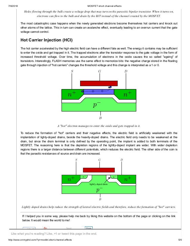 Mosfet short channel effects