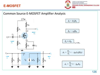 E-MOSFET
Common Source E-MOSFET Amplifier Analysis
126
 
