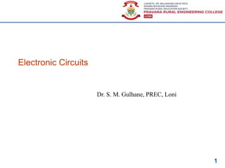 Electronic Circuits
1
Dr. S. M. Gulhane, PREC, Loni
 