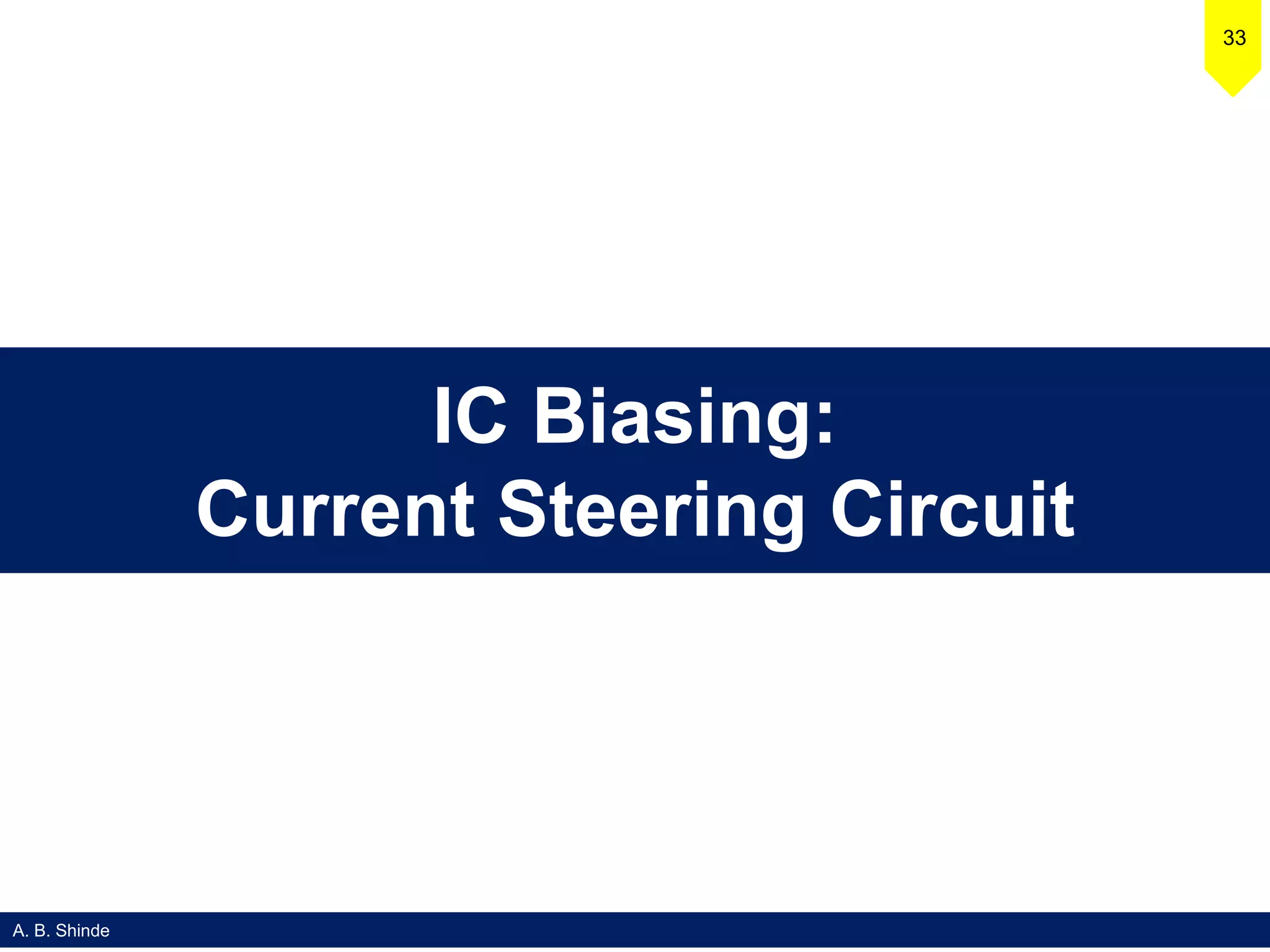A. B. Shinde
33
IC Biasing:
Current Steering Circuit
 