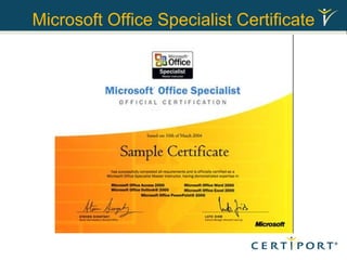 Microsoft Office Specialist Certificate 