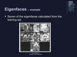 Moshe Guttmann's slides on eigenface | PPT