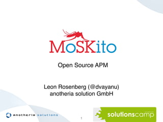 Open Source APM 
Leon Rosenberg (@dvayanu)! 
anotheria solution GmbH 
1 
 