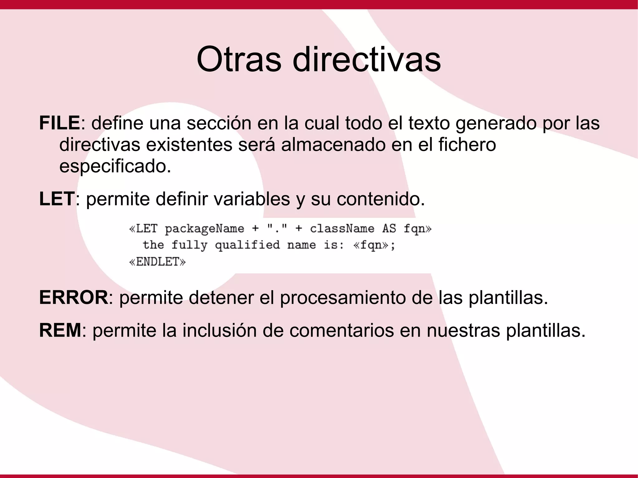 Definición de la transformación 
