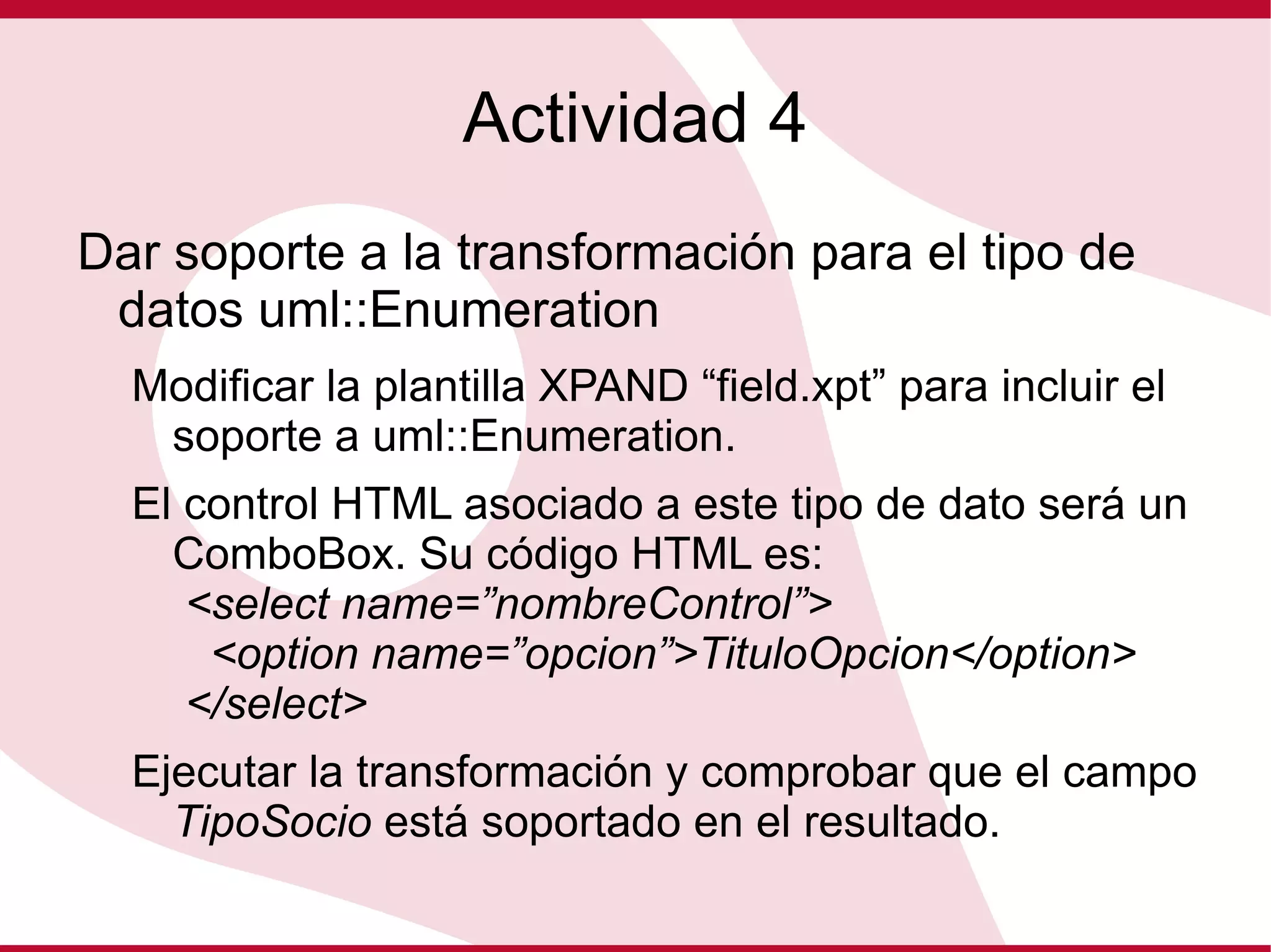 Plantillas Xpand Importa una definición de modelo 