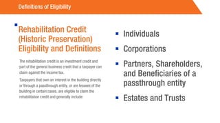 Historic Building Tax Credits Slide Deck | PDF