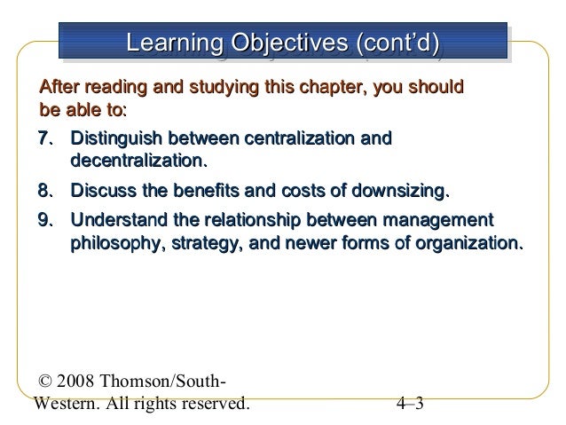 difference between centralization and decentralization in management pdf