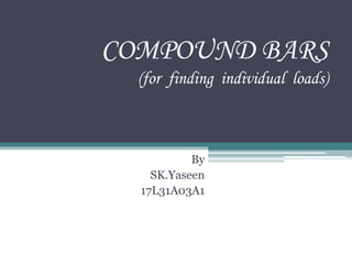COMPOUND BARS
(for finding individual loads)
By
SK.Yaseen
17L31A03A1
 