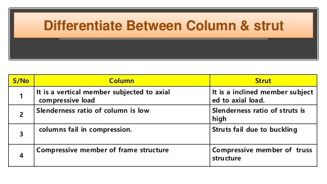 column and strut difference between them
