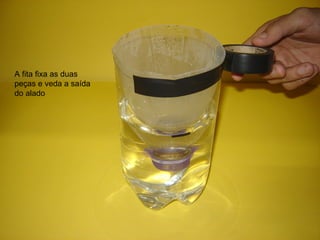 A fita fixa as duas peças e veda a saída do alado 