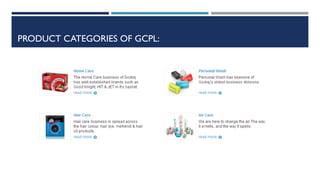 PRODUCT CATEGORIES OF GCPL:

 