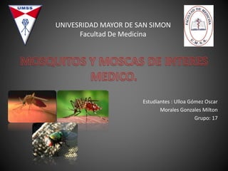 Estudiantes : Ulloa Gómez Oscar
Morales Gonzales Milton
Grupo: 17
UNIVESRIDAD MAYOR DE SAN SIMON
Facultad De Medicina
 