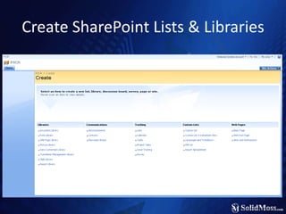 Create SharePoint Lists & Libraries