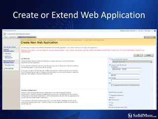Create or Extend Web Application 