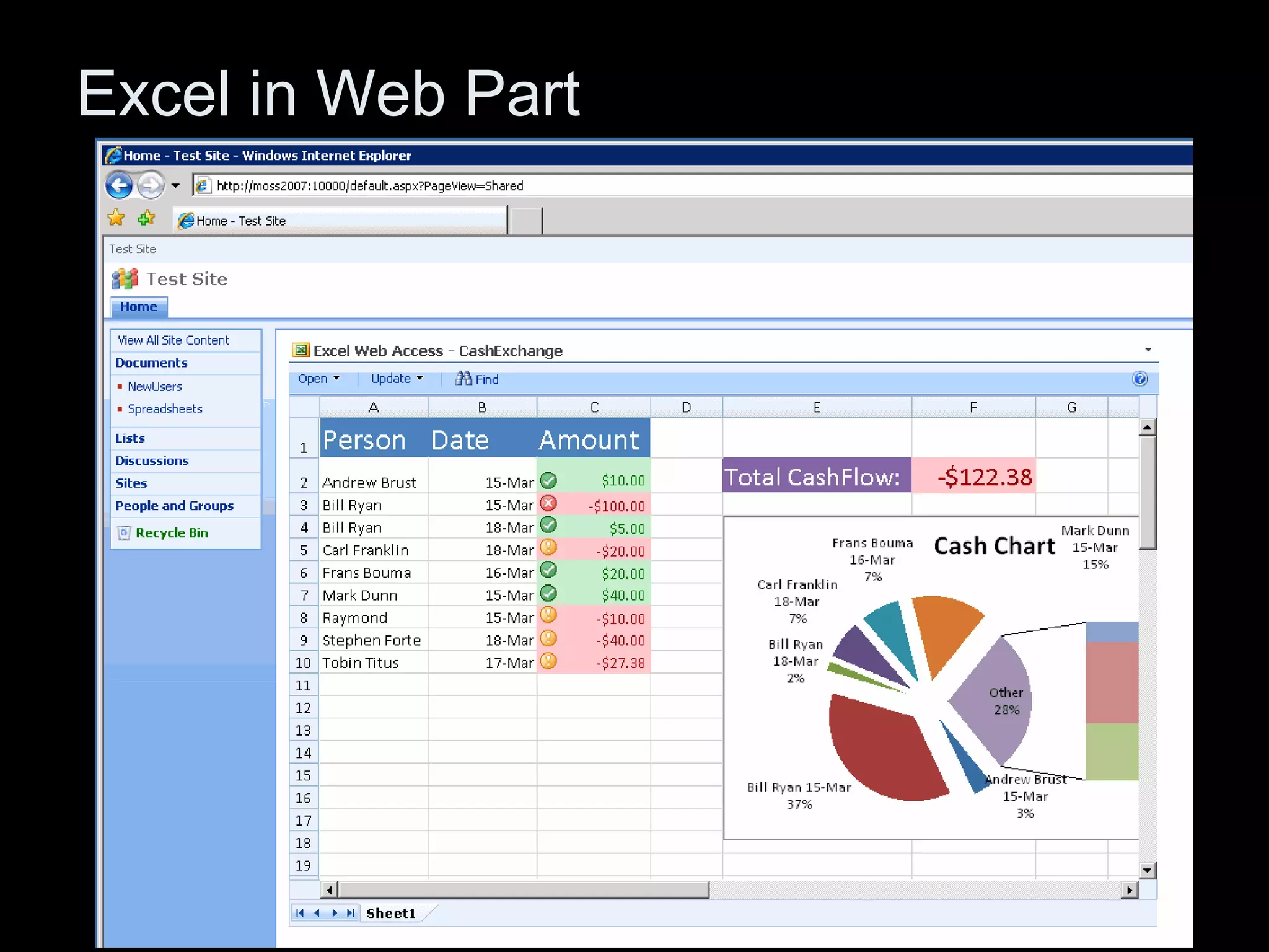 Excel in Web Part 