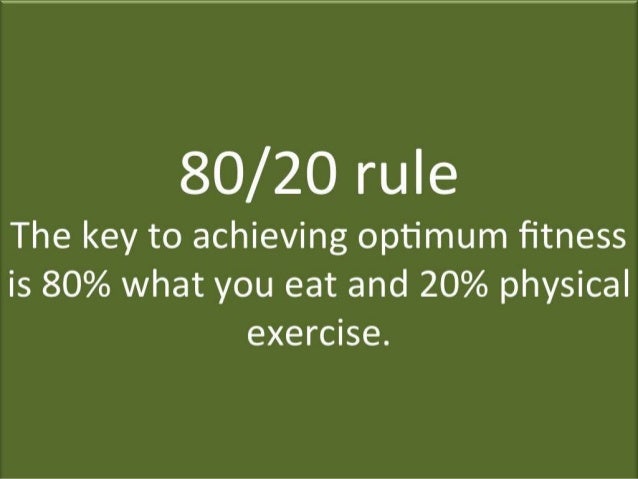 20 Fitness 80% Diet 20% Exercise