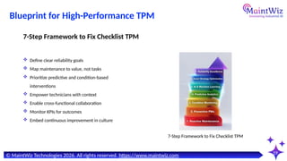 Tpm Operator Checklist Most Plants Treat TPM as a Checklist — Why It Fails and How AI-Powered ...