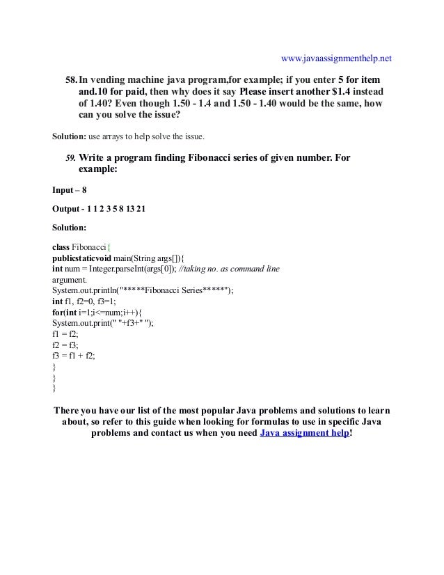 Example Java Program For Fibonacci Series